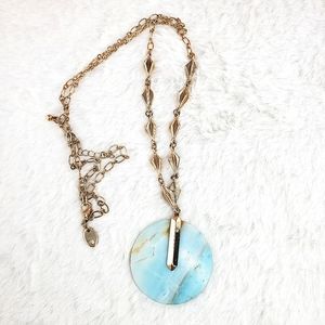 🔖2 for $20 Long Gold Necklace with Stone Disk